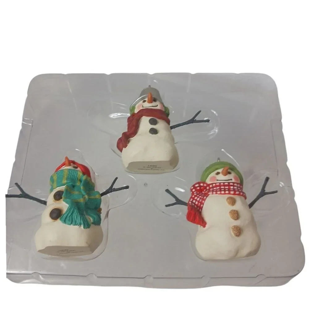 Hallmark Keepsake Ornament Set 3 Snowmen Of Mitford 1999 Collectible Christmas